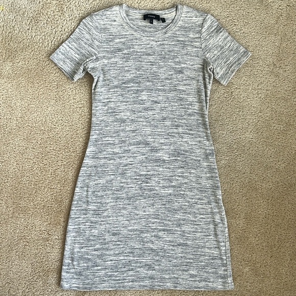 Theory Heather Grey Casual Cotton Mini Dress in Small Petite - Picture 1 of 4
